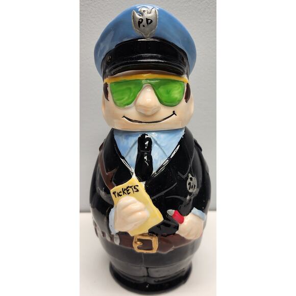 M.S.R. Imports Policeman Mug, Ceramic, Pewter Lid, Hand Painted, 8.25" Vintage - Picture 1 of 16